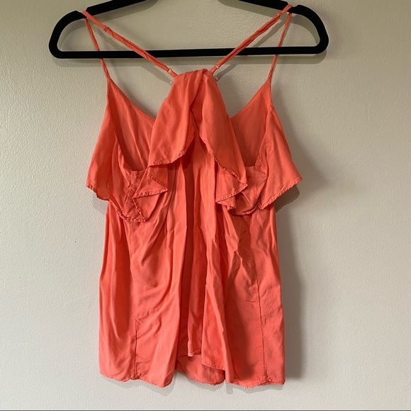AEO Orange Ruffle tank top - Picture 6 of 8